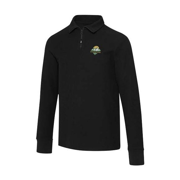 Zeus long sleeve unisex half zip polo