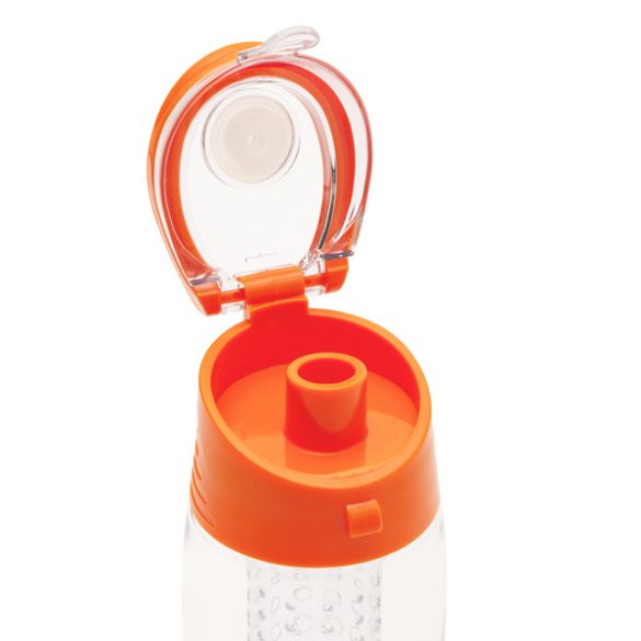 FRUTELLO sports bottle 700 ml with infuser,  orange/transparent