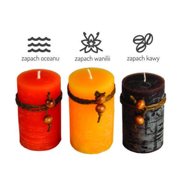 SCENTED set of perfumed candles,  brown/yellow