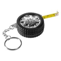 TYRE key ring with tape measure 1 m,  black/silver