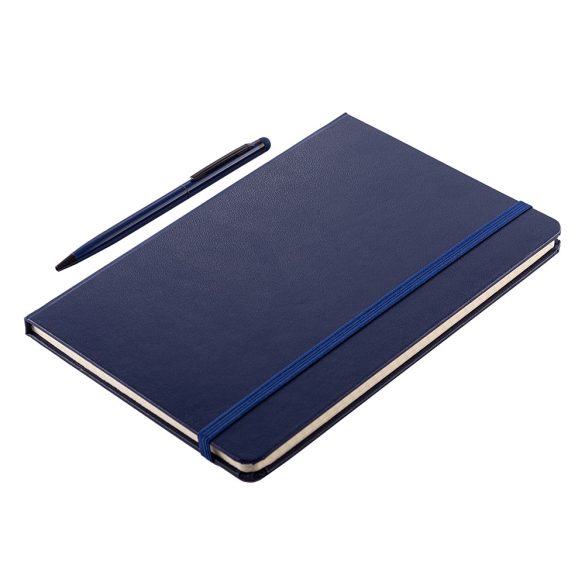 ABRANTES set of scrapbook and ballpoint pen, dark blue