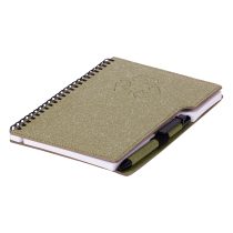 TELDE eco notebook with lined pages and pen, green