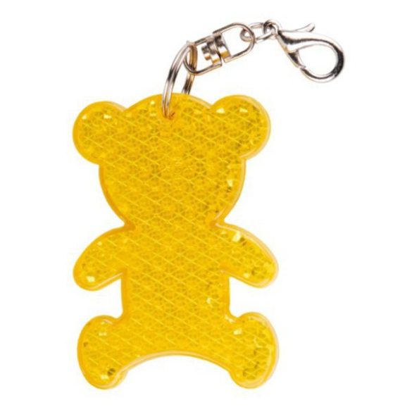 TEDDY RING reflective key ring,  yellow