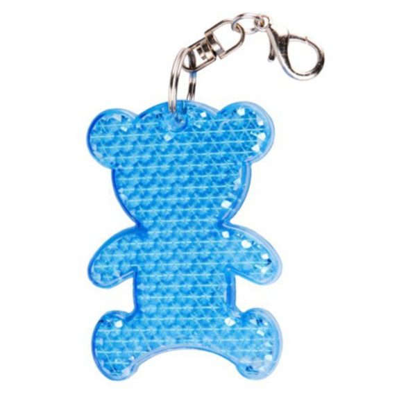 TEDDY RING reflective key ring,  blue