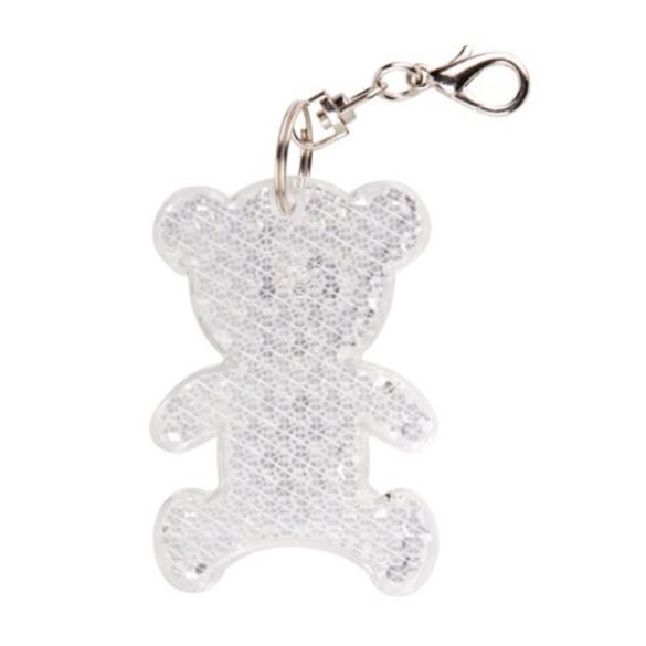 TEDDY RING reflective key ring,  transparent
