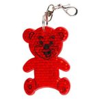 TEDDY RING reflective key ring,  red