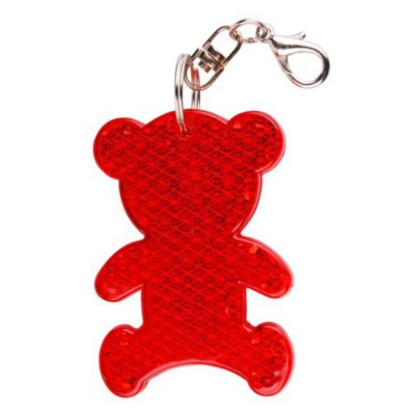 TEDDY RING reflective key ring,  red