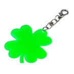 LUCKY CLOVER reflective key ring,  green