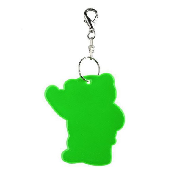 BEARY reflective key ring,  dark green