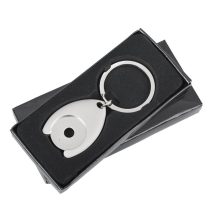 DISC metal key ring with token,  silver