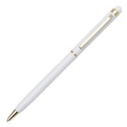 TOUCH TIP GOLD aluminum ballpoint pen,  white