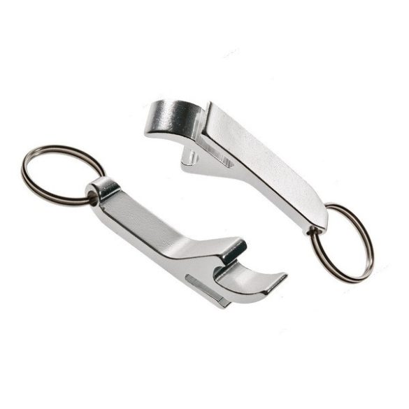 ALUMINIUM key ring with opener, silver