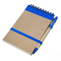   ECO RIBBON notebook with clear pages 90x140 / 140 pages with pen,  blue/beige