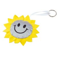 SUN reflective key ring,  yellow/silver