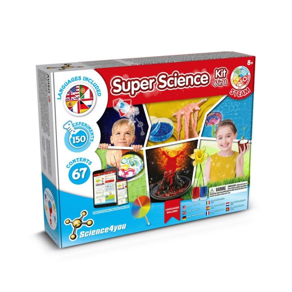 6 in 1 Super Science Kit II. Educational kit supplied with a kraft paper gift bag (100 g/m²)