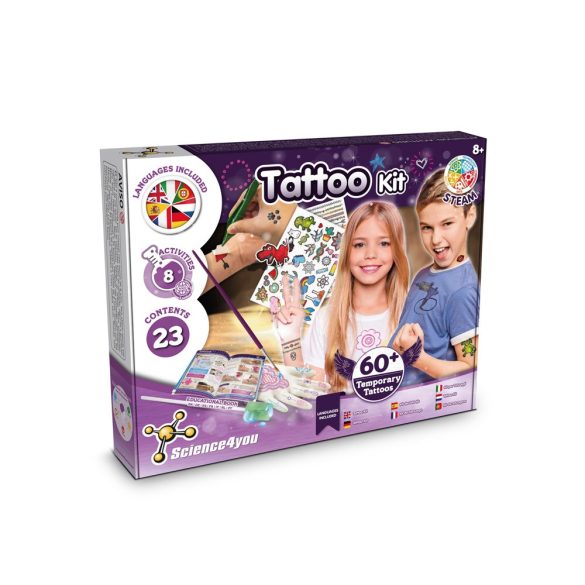 Tattoo Factory Kit II. Educational game supplied with a kraft paper gift bag (100 g/m²)