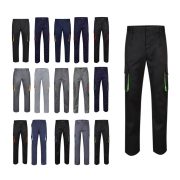   VL HYPNOS. Pantaloni de twill cu buzunare multiple in doua tonuri (200g/m²), din bumbac (35%) si poliester (65%)