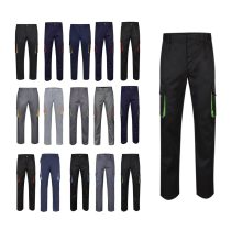   VL HYPNOS. Pantaloni de twill cu buzunare multiple in doua tonuri (200g/m²), din bumbac (35%) si poliester (65%)