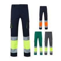   VL ZEUS LARGE. Pantaloni elastici cu buzunare multiple, in doua tonuri (240 g/m²), din bumbac (46%), EME (38%) si poliester (16%)