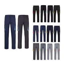   VL FIDES. Pantaloni extensibili cu buzunare multiple (240g/m²), in doua tonuri, din bumbac (46%), EME (38%) si poliester (16%)