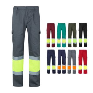 VL ATHENA. Pantaloni din twill in doua tonuri (210g/m²), captusiti, cu mai multe buzunare, din bumbac (20%) si poliester (80%)