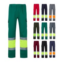   VL POSEIDON. Pantaloni din twill bicolor cu buzunare multiple (210 g/m²), din bumbac (20%) si poliester (80%)