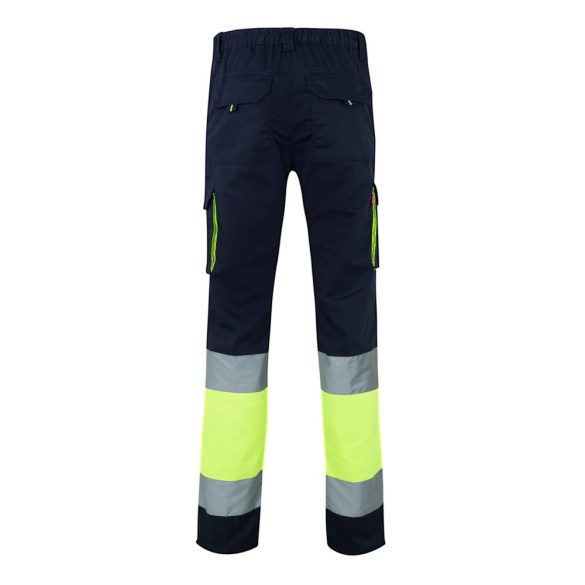 VL ZEUS. Pantaloni elastici cu doua tonuri, cu buzunare multiple (240g/m²), din bumbac (46%), EME (38%) si poliester (16%)