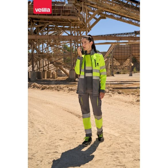 VL ZEUS. Pantaloni elastici cu doua tonuri, cu buzunare multiple (240g/m²), din bumbac (46%), EME (38%) si poliester (16%)
