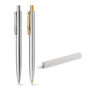 SILVERIO. Metal ball pen with shiny barrel and clip