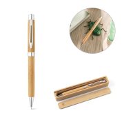 BAHIA II. Bamboo ballpoint pen with clip and twist mechanism BAHIA II. Bamboo ballpoint pen with clip and twist mechanism