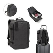   CIES. Backpack developed to fulfil the dimensions required by airlines in high-density 600D recycled polyester