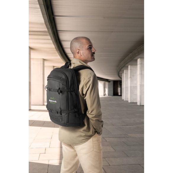 KAMPALA. Laptop backpack in 900D, high-density recycled polyester, with water-resistant coating and 210D recycled polyester lining 17'3"