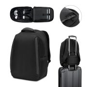   YANGON BPACK. Anti-theft backpack, in twill with water-repellent coating and high-density 600D recycled polyester, for 17'3" laptop