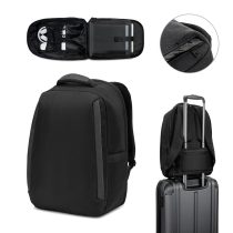   YANGON BPACK. Anti-theft backpack, in twill with water-repellent coating and high-density 600D recycled polyester, for 17'3" laptop