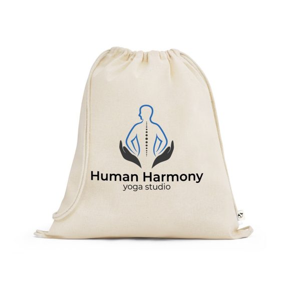 BELIZE. 100% organic cotton drawstring bag (140 g/m²)