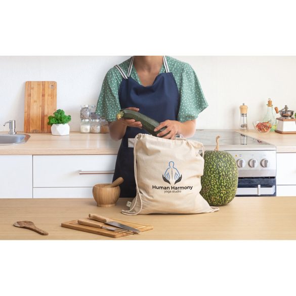 BELIZE. 100% organic cotton drawstring bag (140 g/m²)