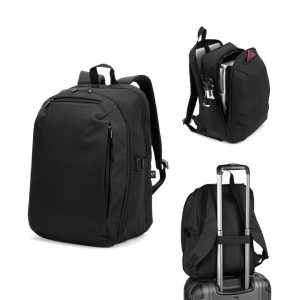 UDINE. Rucsac cu un compartiment cu deschidere completa din poliester reciclat 300D de inalta densitate, 16"