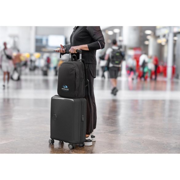 UDINE. Rucsac cu un compartiment cu deschidere completa din poliester reciclat 300D de inalta densitate, 16"