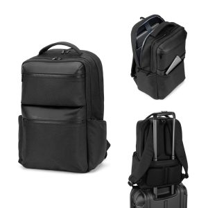 COPENHAGEN. Rucsac din twill reciclat hidrofug cu doua buzunare frontale mari, 17'3"
