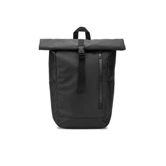 OSASCO BPACK. Roll top backpack with a zip system design that allows the top to be rolled up to fit the volume of the backpack, made from 600D recycled polyester