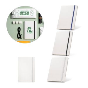 MILKY. A5 notepad made from recycled milk cartons