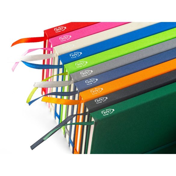ANNE. Blocnotes A5 din poliester reciclat (100% rPET) cu pagini liniate