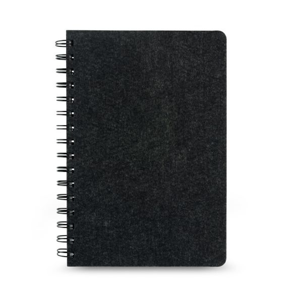 MISHIMA. A5 notebook with semi-hard cover in recycled felt (100% rPET) with rings and lined pages