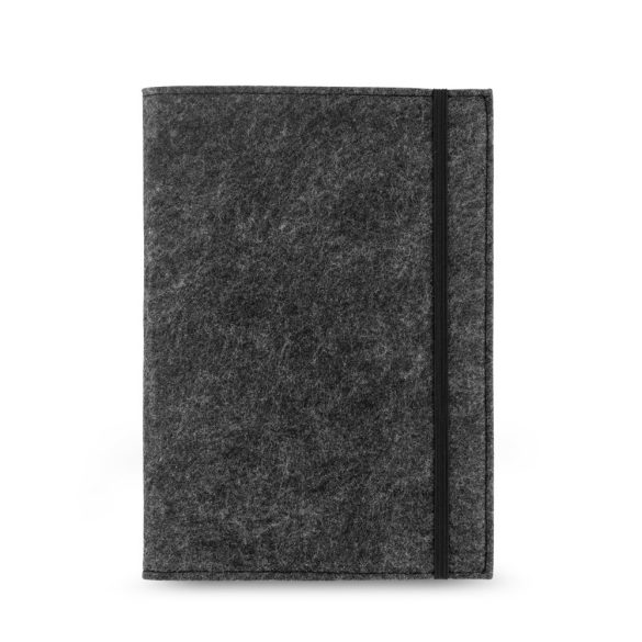 BALDWIN. A5 notepad with recycled felt cover (100% rPET) and lined pages in 100% recycled paper