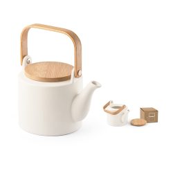 GLOGG. 700 ml ceramic teapot with bamboo lid 700 ml