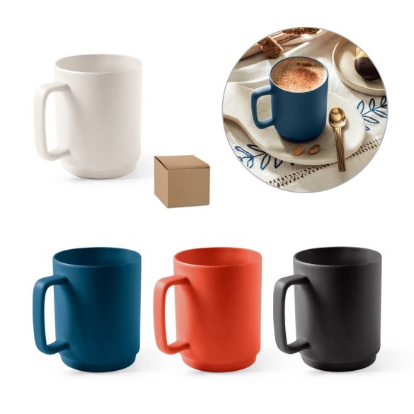 MIGHTY. Ceramic mug with cylindrical body