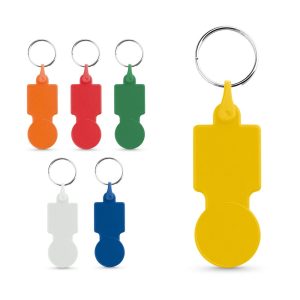 SULLIVAN. Coin-shapped PS keyring for supermarket cart