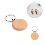 STEWIE ROUND. Round keyring in beech wood
