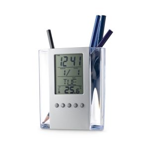 EDEM. Ball pen holder with digital clock