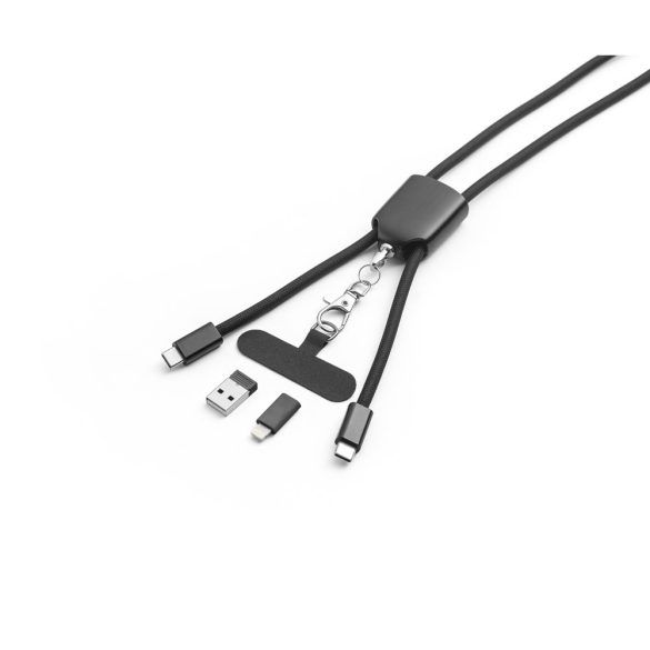 ZEWAIL. Cordon cu suport pentru smartphone inclus, cablu USB-C si diverse adaptoare din ABS reciclat si TPE reciclat